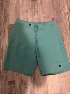 FarWest Men's Teal Swim Board Shorts with Drawstring Waist